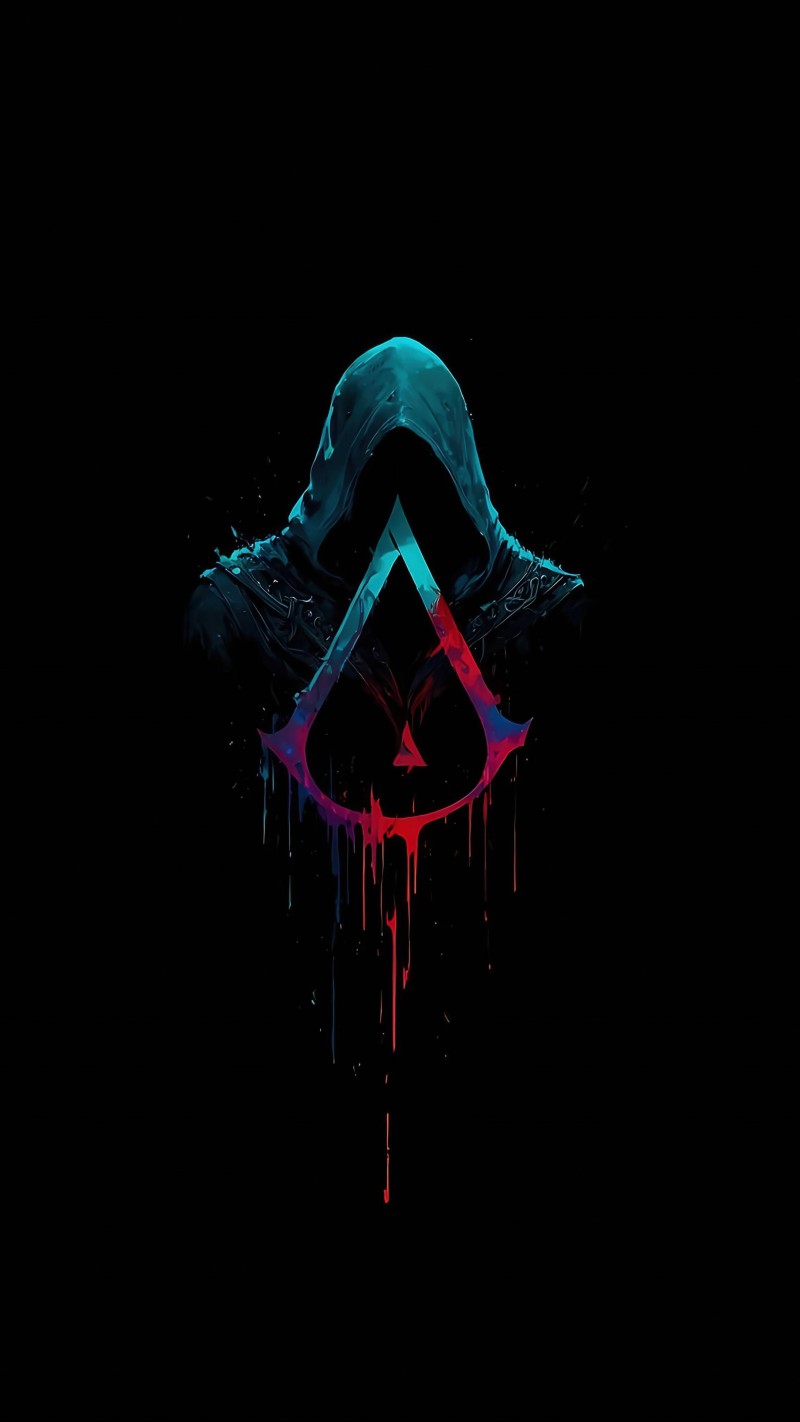 Assassin's Creed Hooded Figure Dark Wallpaper 4K Mobile Wallpaper
