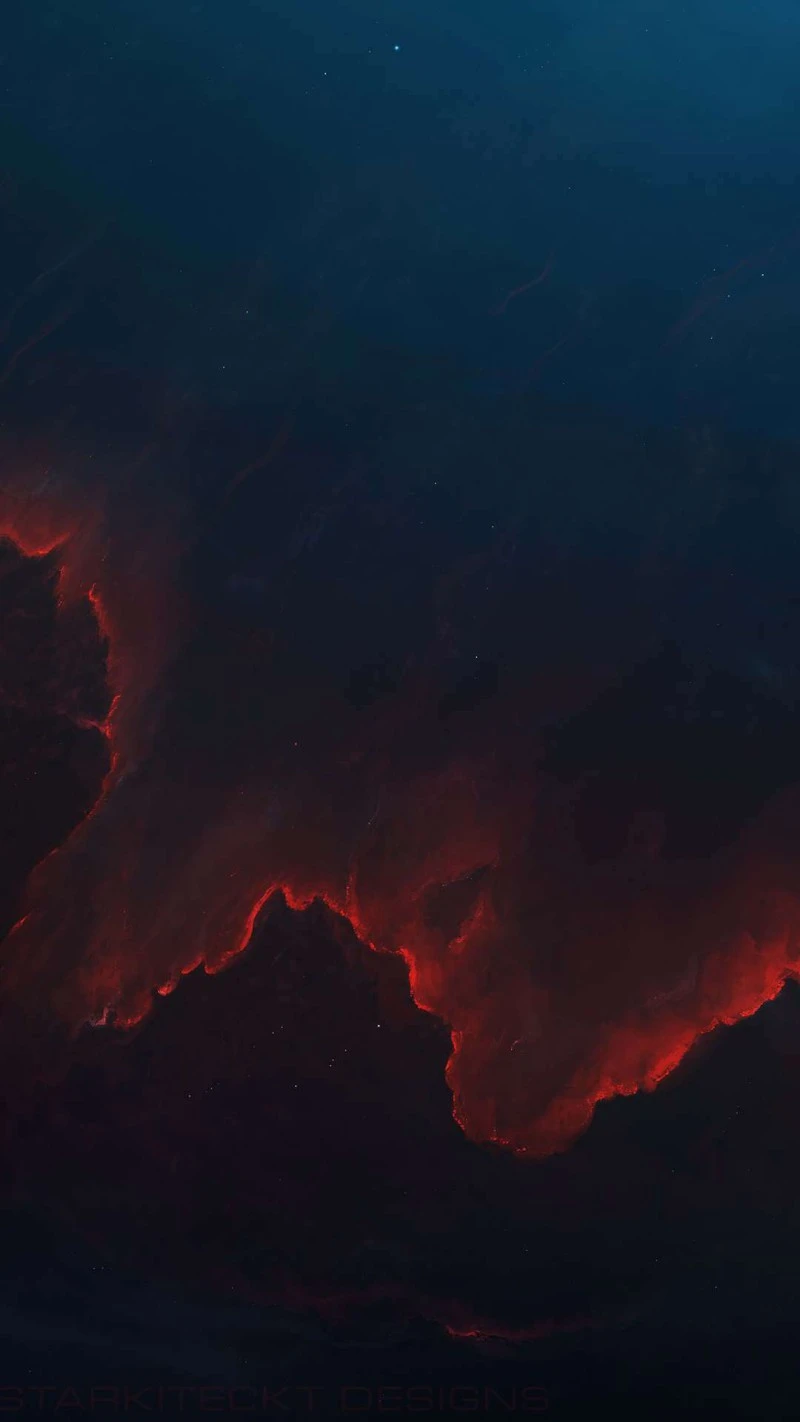 Crimson Nebula in Deep Space 4K Mobile Wallpaper