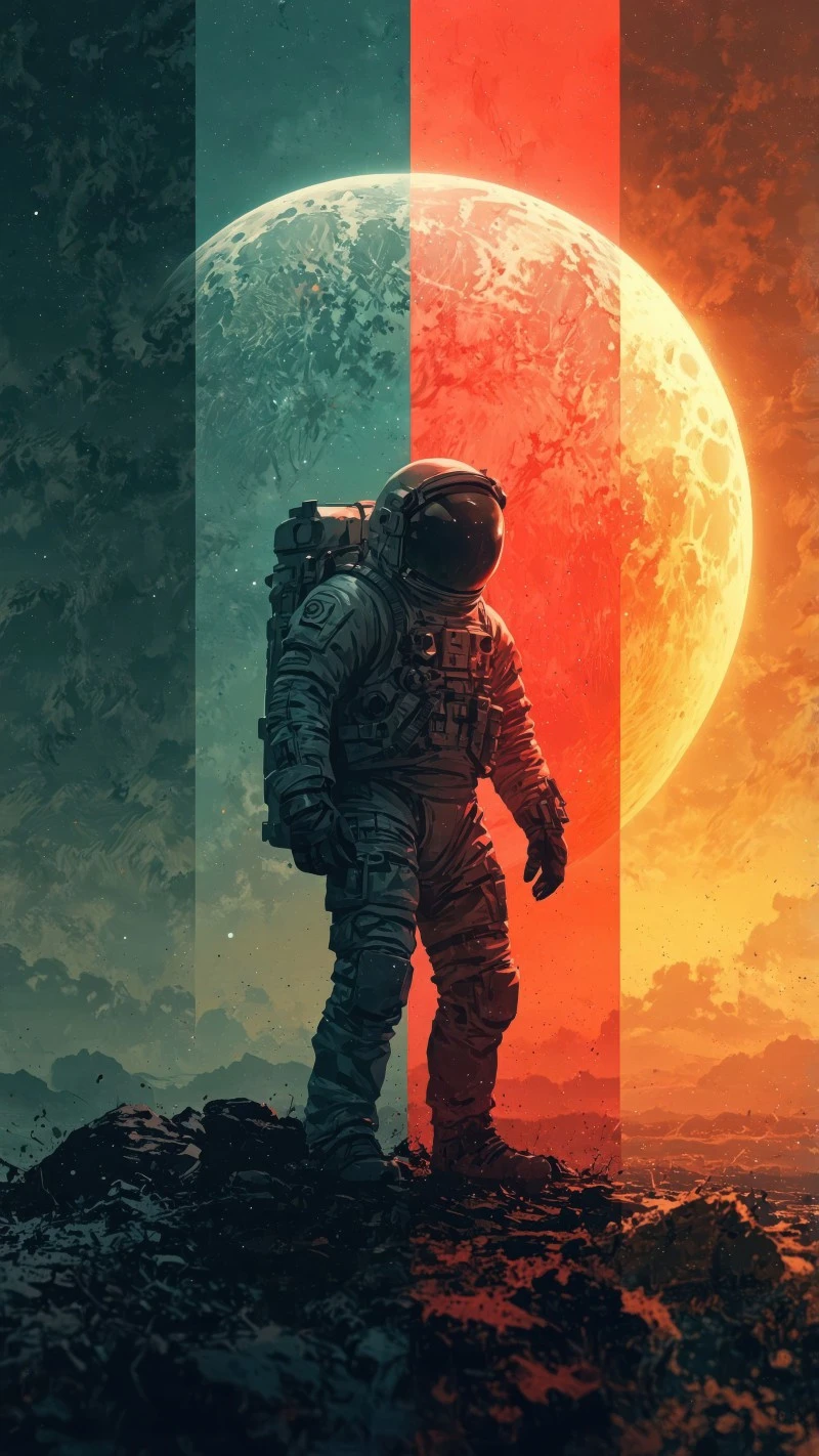 Lone Astronaut on an Alien Planet 4K Mobile Wallpaper