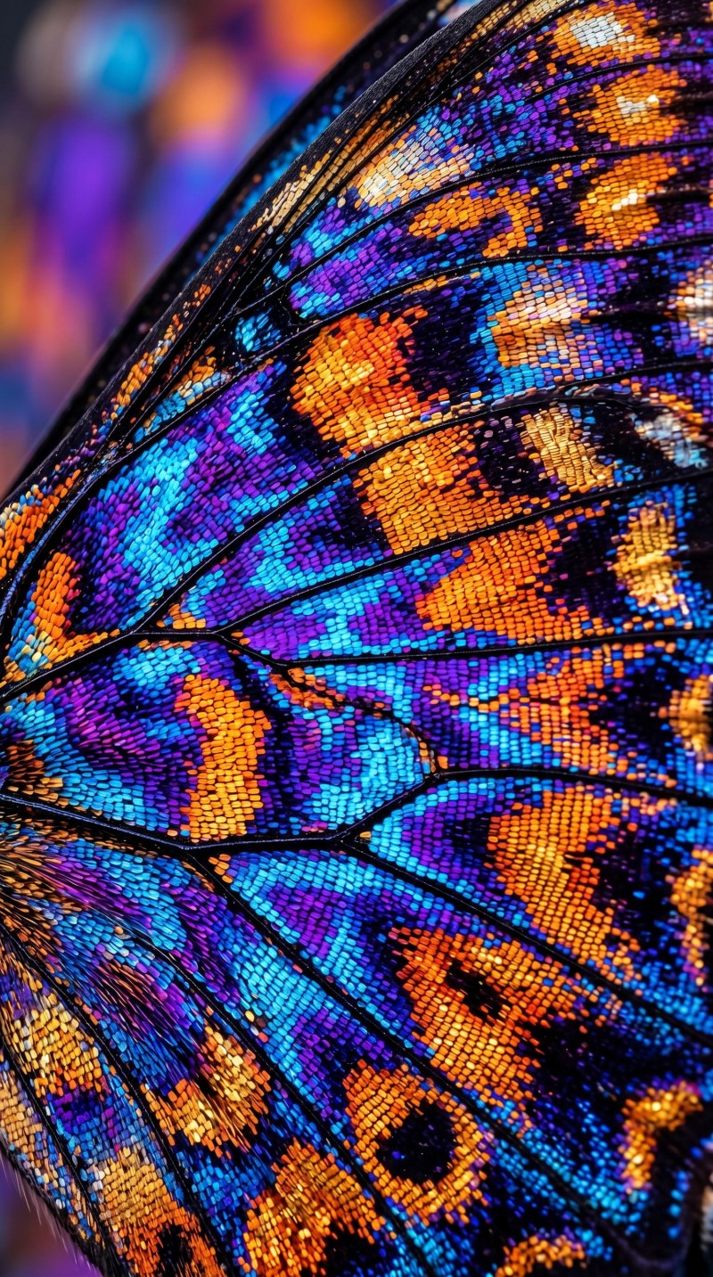 Stunning Butterfly Wing with Iridescent Colors 4K Wallpaper 4K Wing Wallpaper