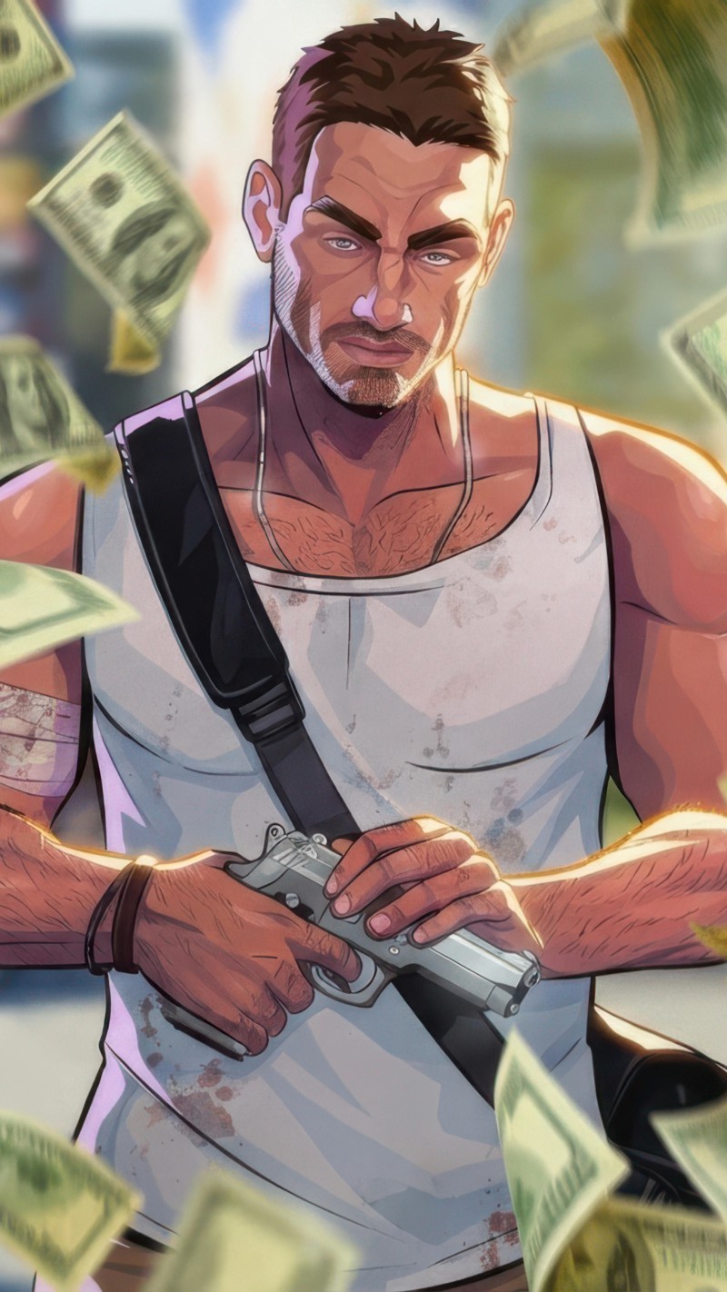 4K mobile wallpaper Tough Guy with a Gun - high resolution for Android and iPhone