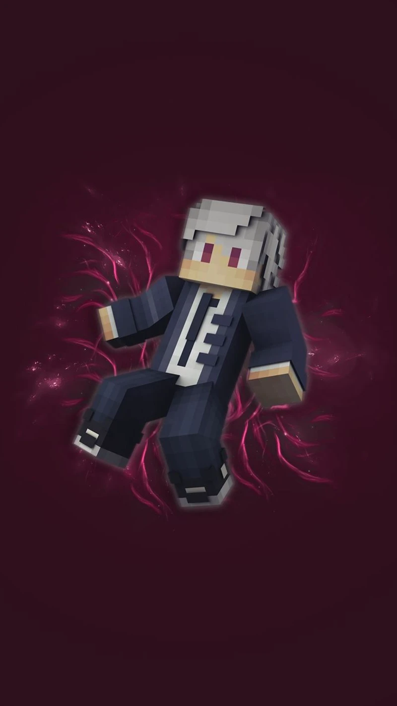 Minecraft Character in a Dark Setting 4K Mobile Wallpaper