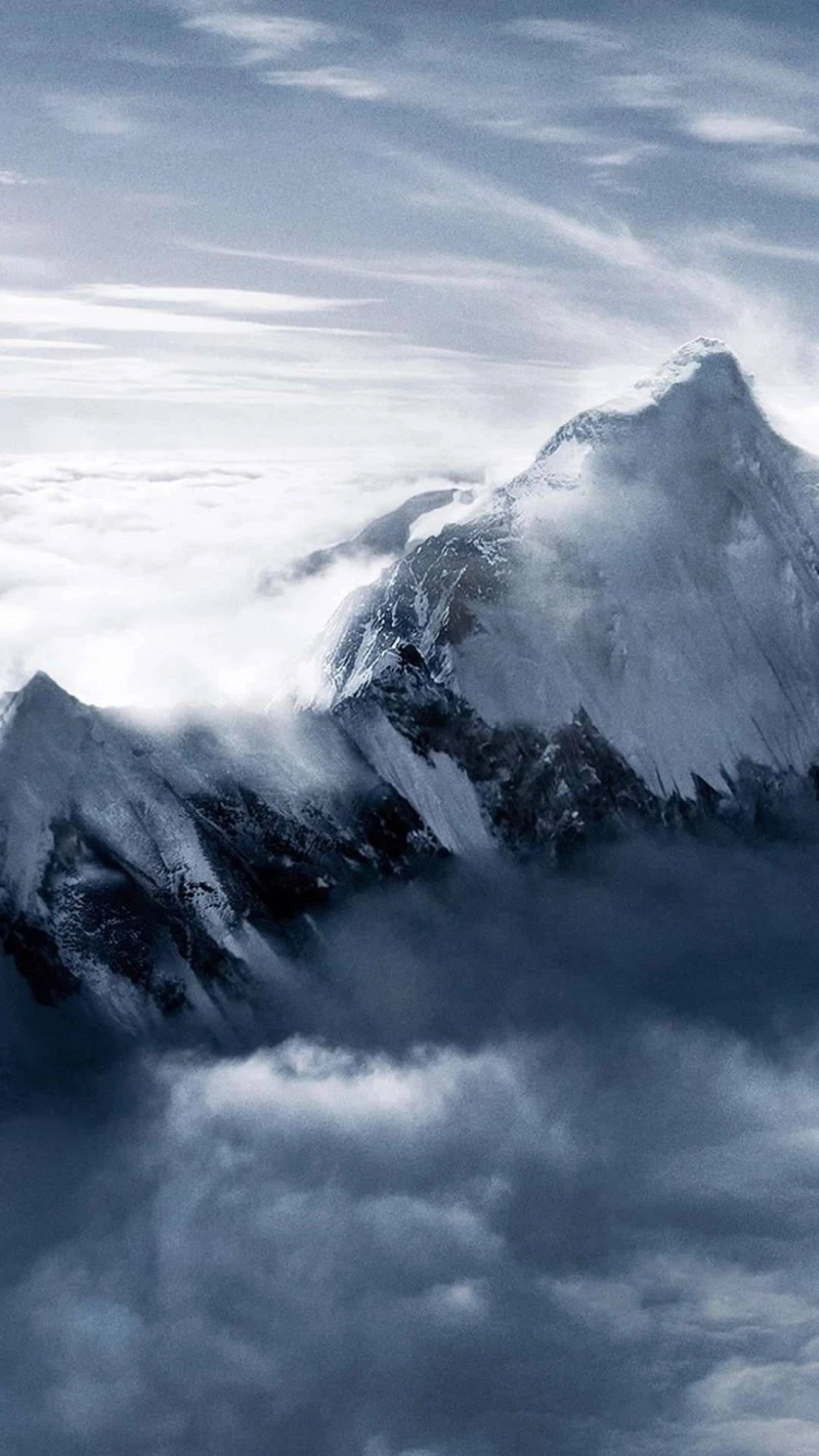 Cloud-Kissed Everest 4K Mobile Wallpaper