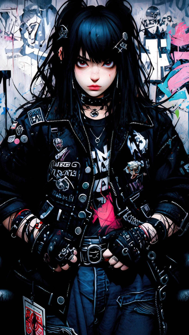 Punk Anime Girl 4K Mobile Wallpaper