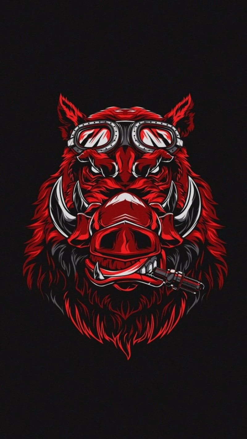 Boar Biker 4K Mobile Wallpaper