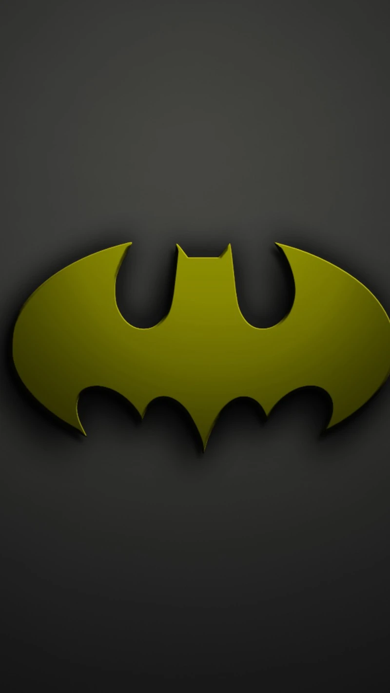 Yellow Bat Logo 4K Mobile Wallpaper