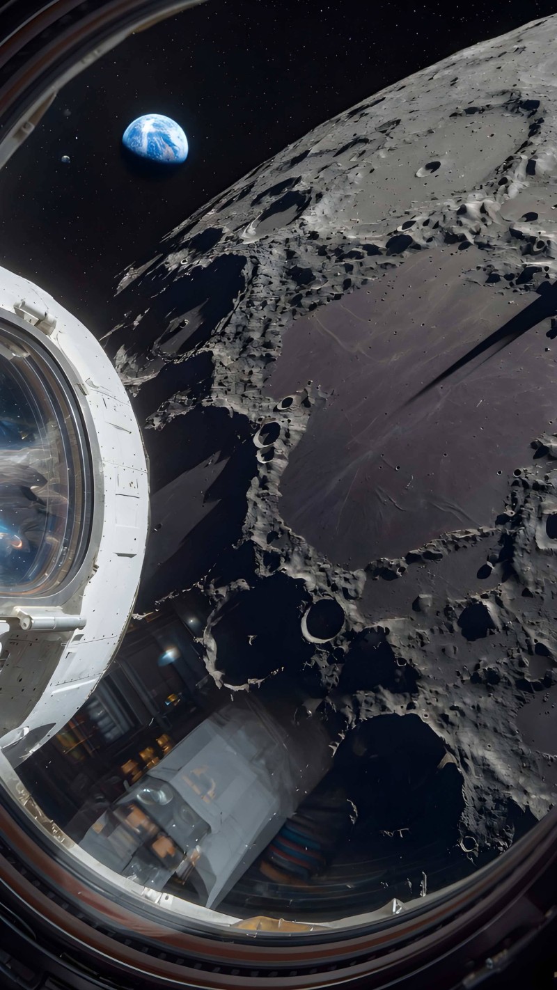 Moonlit Earth from Space 4K Moon Wallpaper