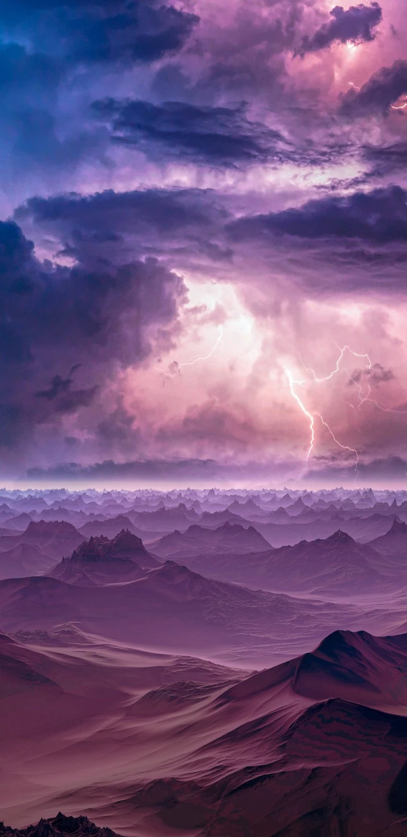 Alien Landscape Storm 4K Mobile Wallpaper