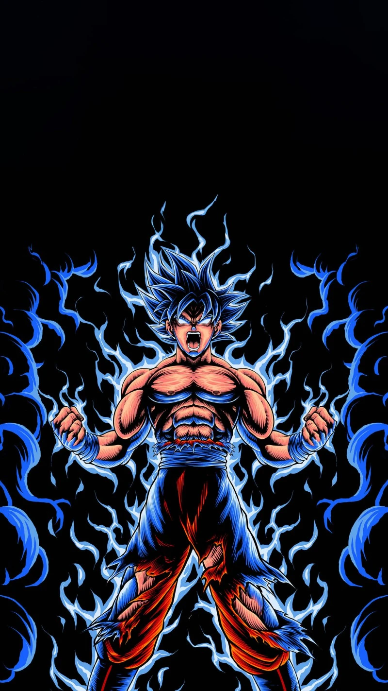 Goku's Blue Fury 4K Mobile Wallpaper
