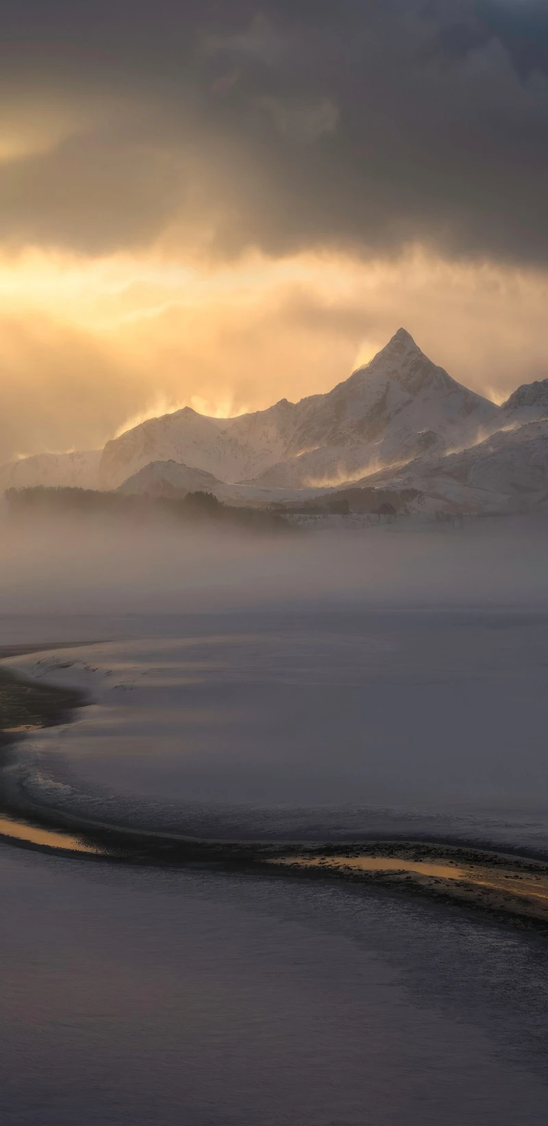 Misty Mountain Sunrise 4K Mobile Wallpaper