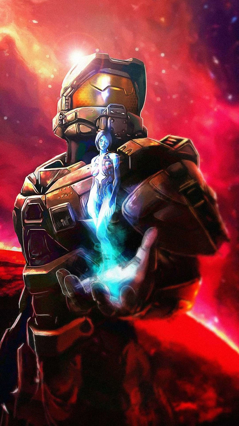 Master Chief and Cortana 4K Mobile Wallpaper