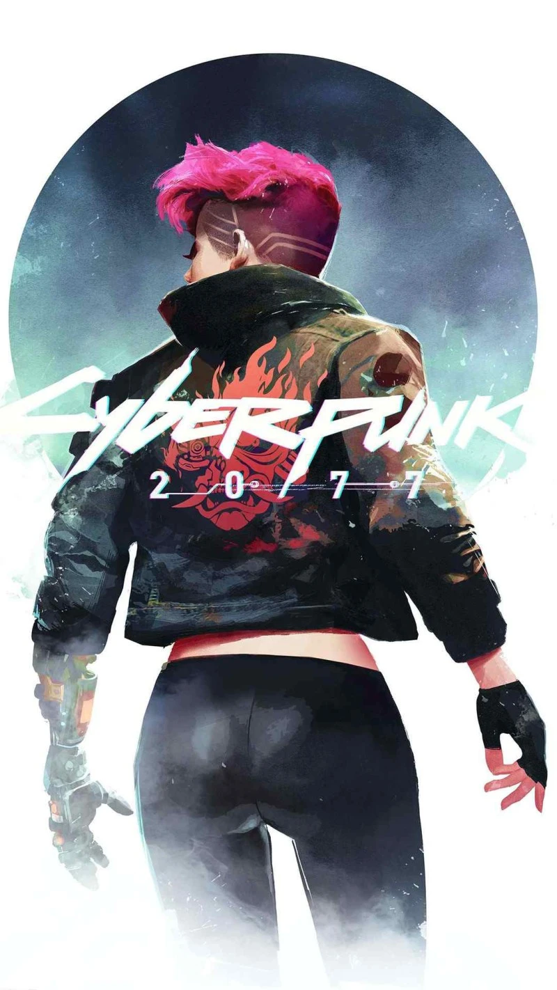 Cyberpunk 2077 Female Character Back View 4K Mobile Wallpaper