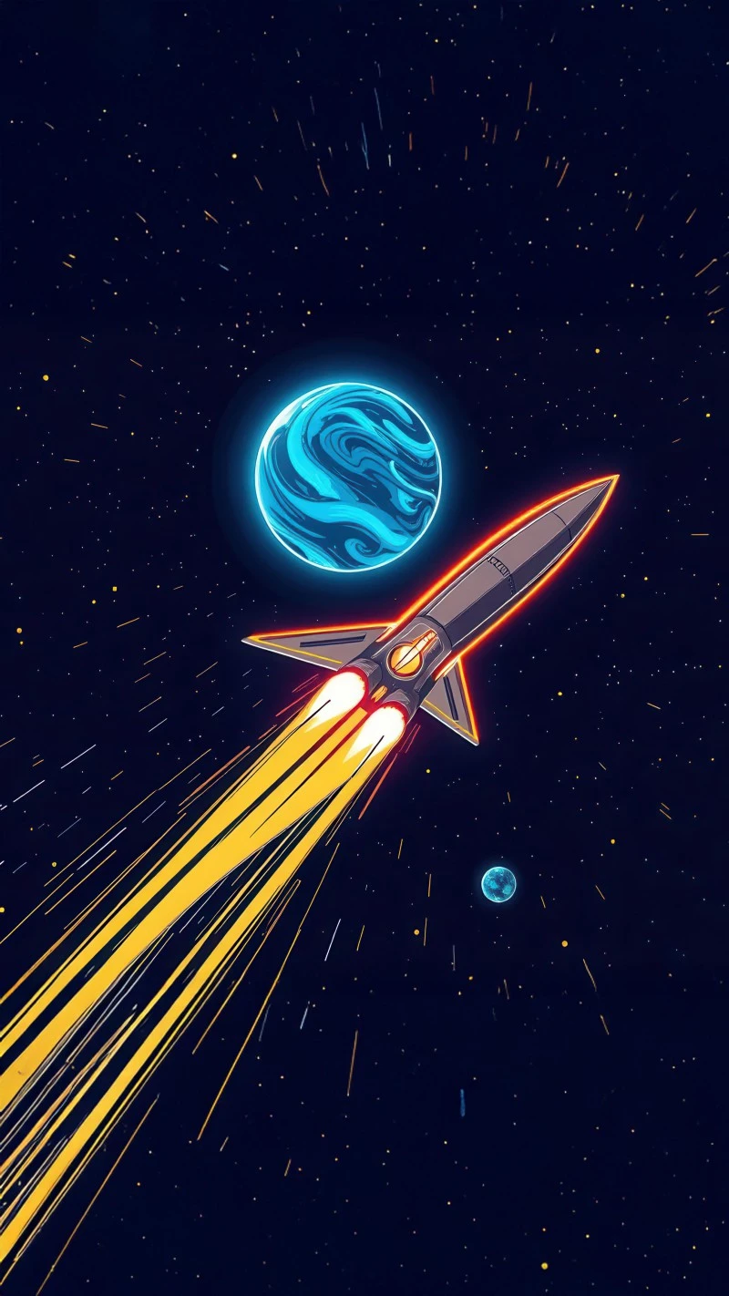 Cosmic Ascent 4K Mobile Wallpaper