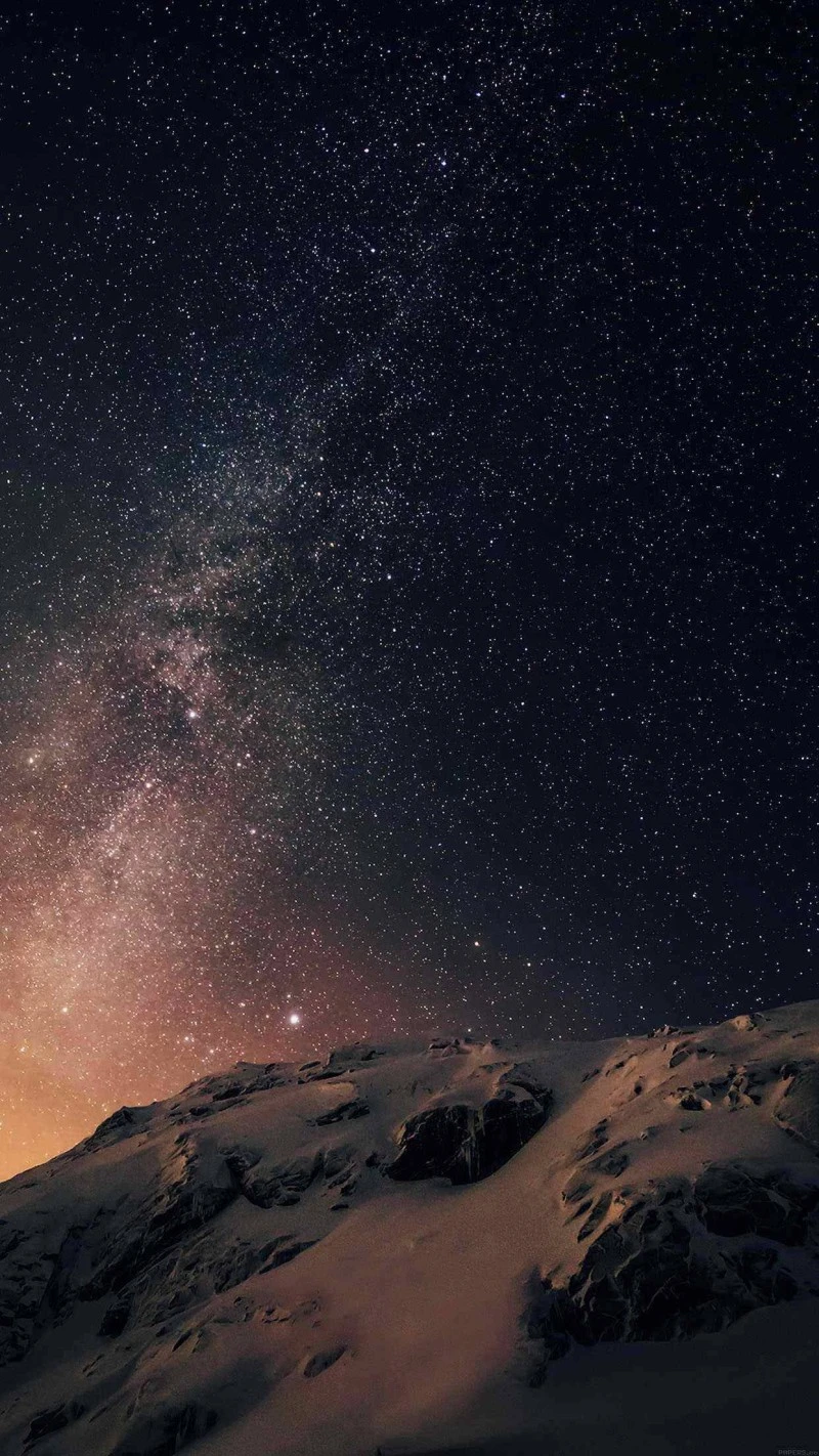Milky Way over Snowy Peaks 4K Mobile Wallpaper