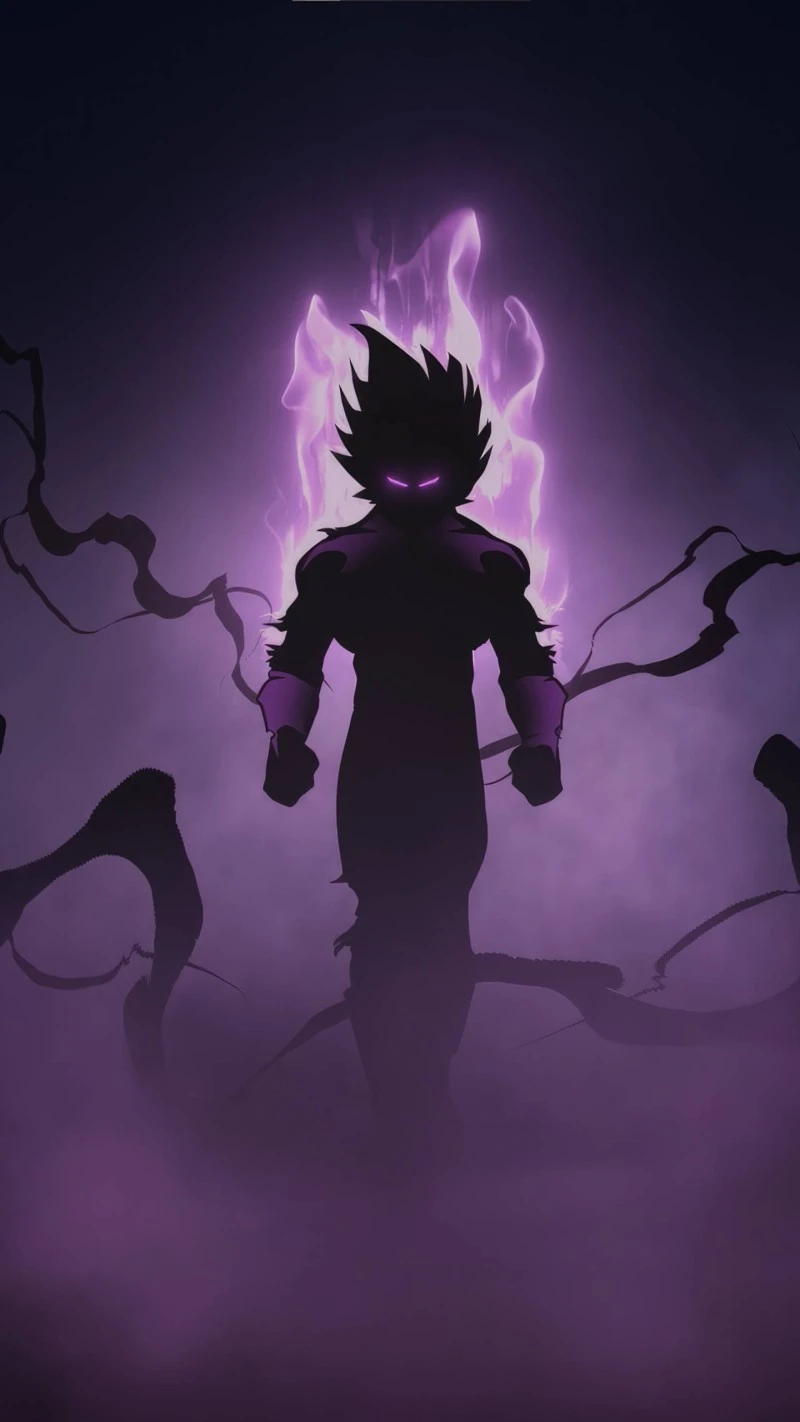 Vegeta's Fiery Purple Aura 4K Mobile Wallpaper
