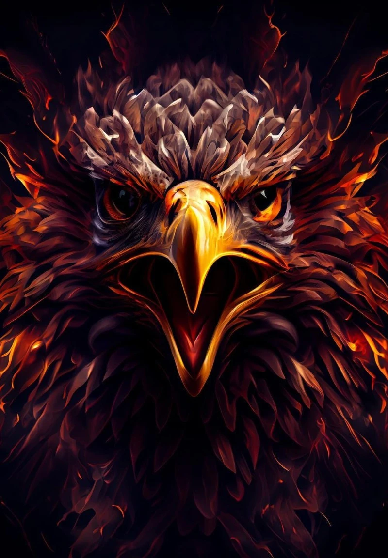 Fiery Eagle 4K Mobile Wallpaper