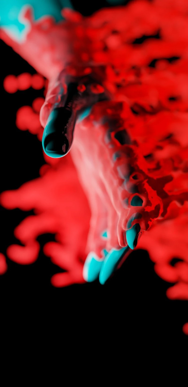 Red and Blue Hands 4K Mobile Wallpaper