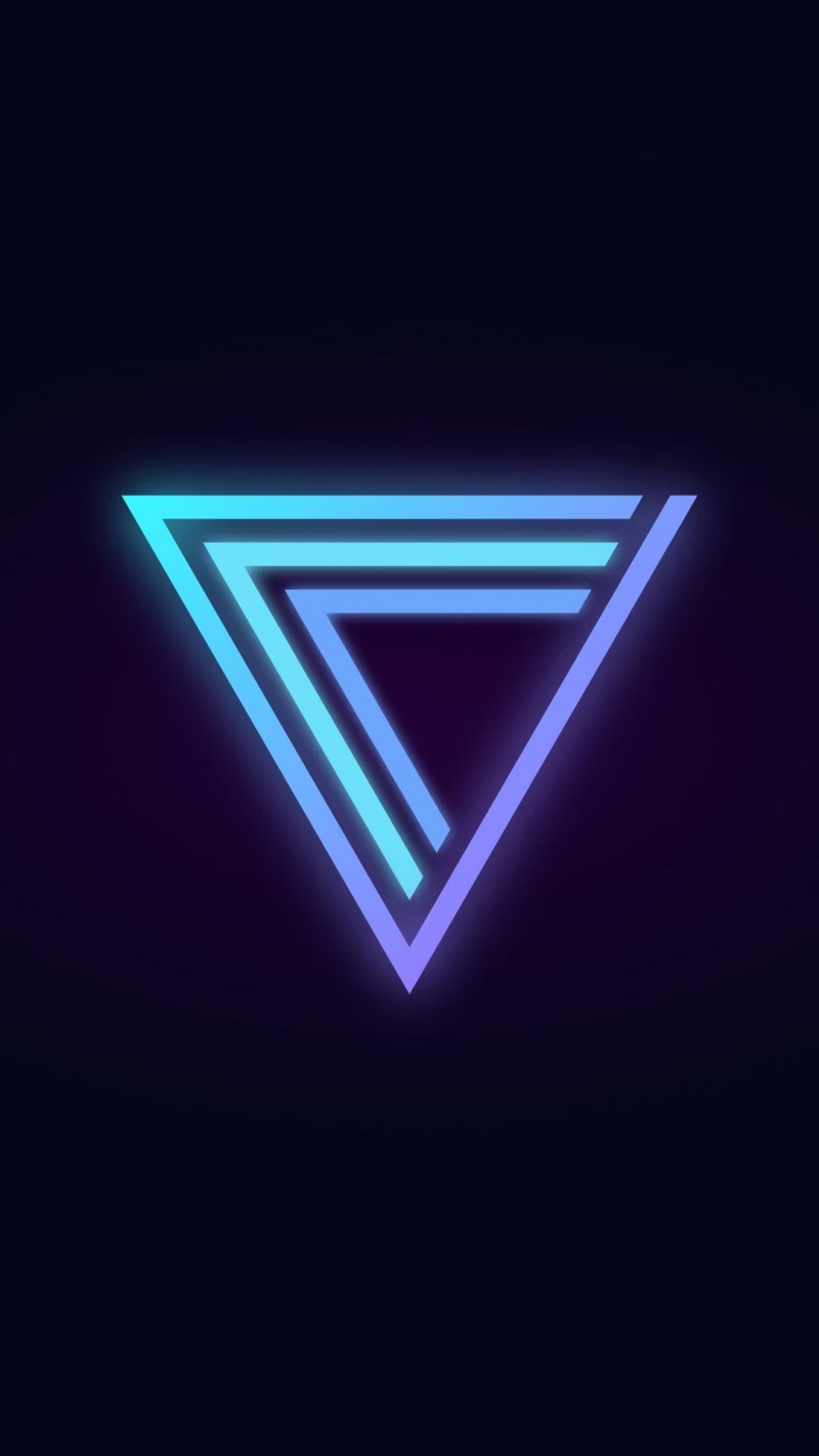 Abstract Neon Triangle 4K Mobile Wallpaper