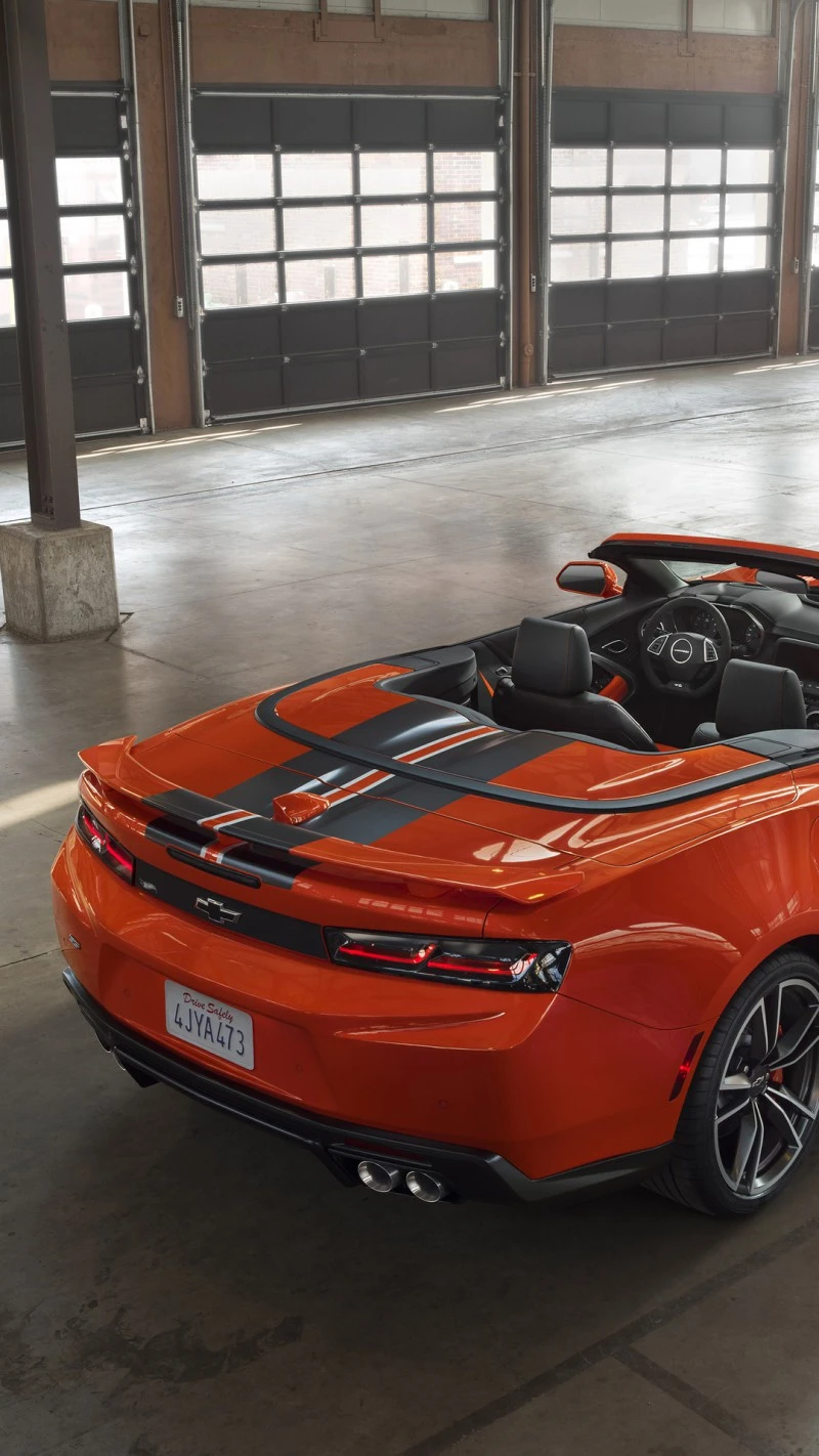 Orange Chevrolet Camaro Convertible 4K Mobile Wallpaper