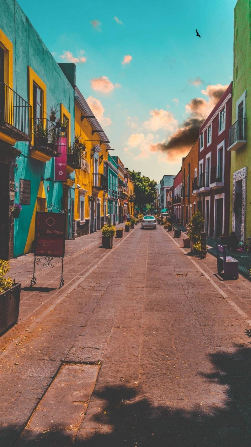 Vibrant Street Scene 4K Mobile Wallpaper