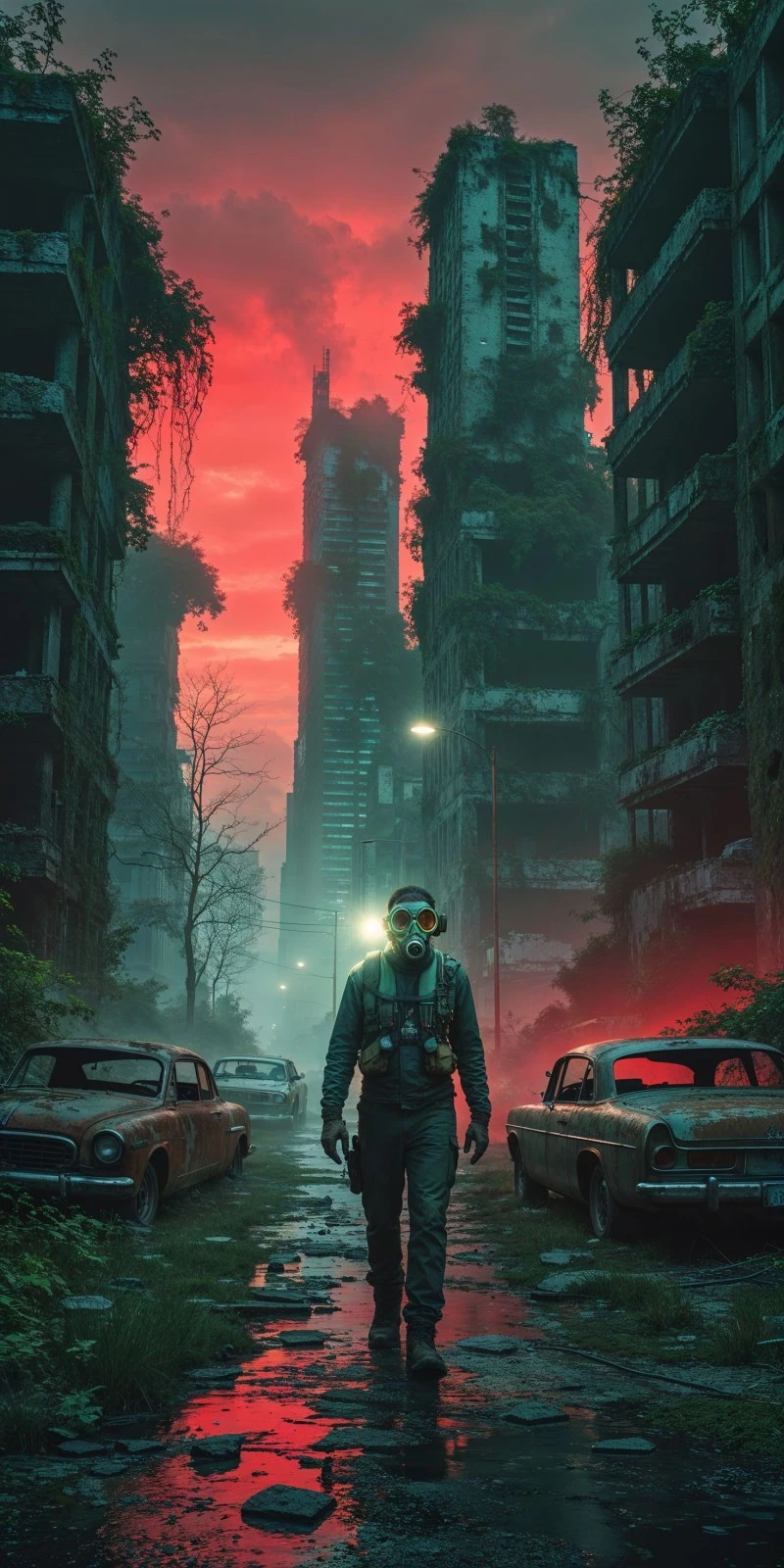 Post-Apocalyptic Wanderer 4K Mobile Wallpaper