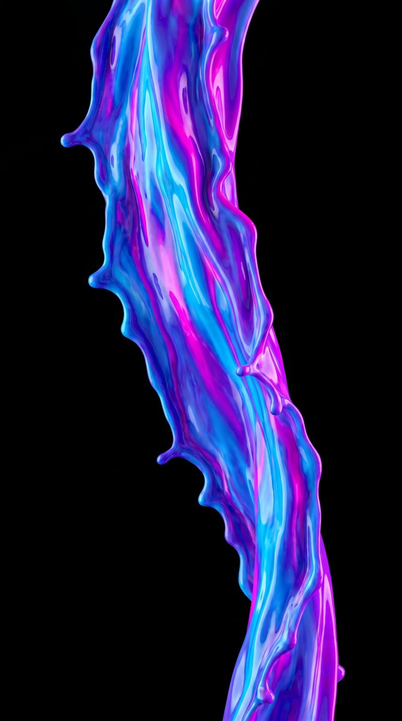 Vibrant Purple Blue Liquid Metal Wallpaper for AMOLED Screens 4K Dark Wallpaper
