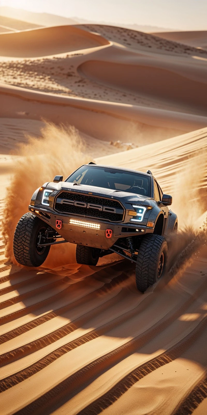 Ford Raptor Dune Bashing 4K Mobile Wallpaper
