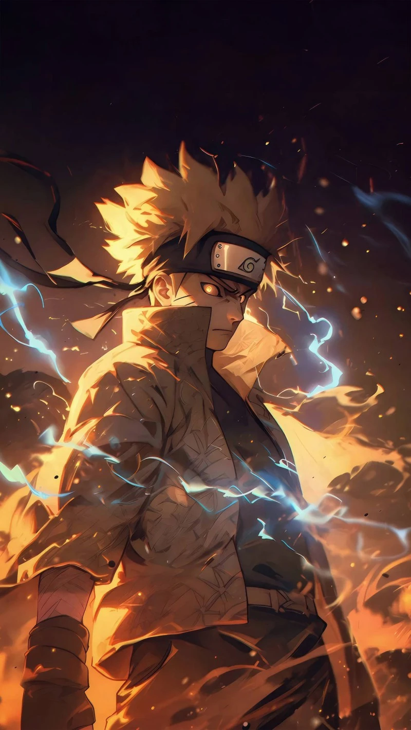 Naruto in Kurama Chakra Mode 4K Mobile Wallpaper