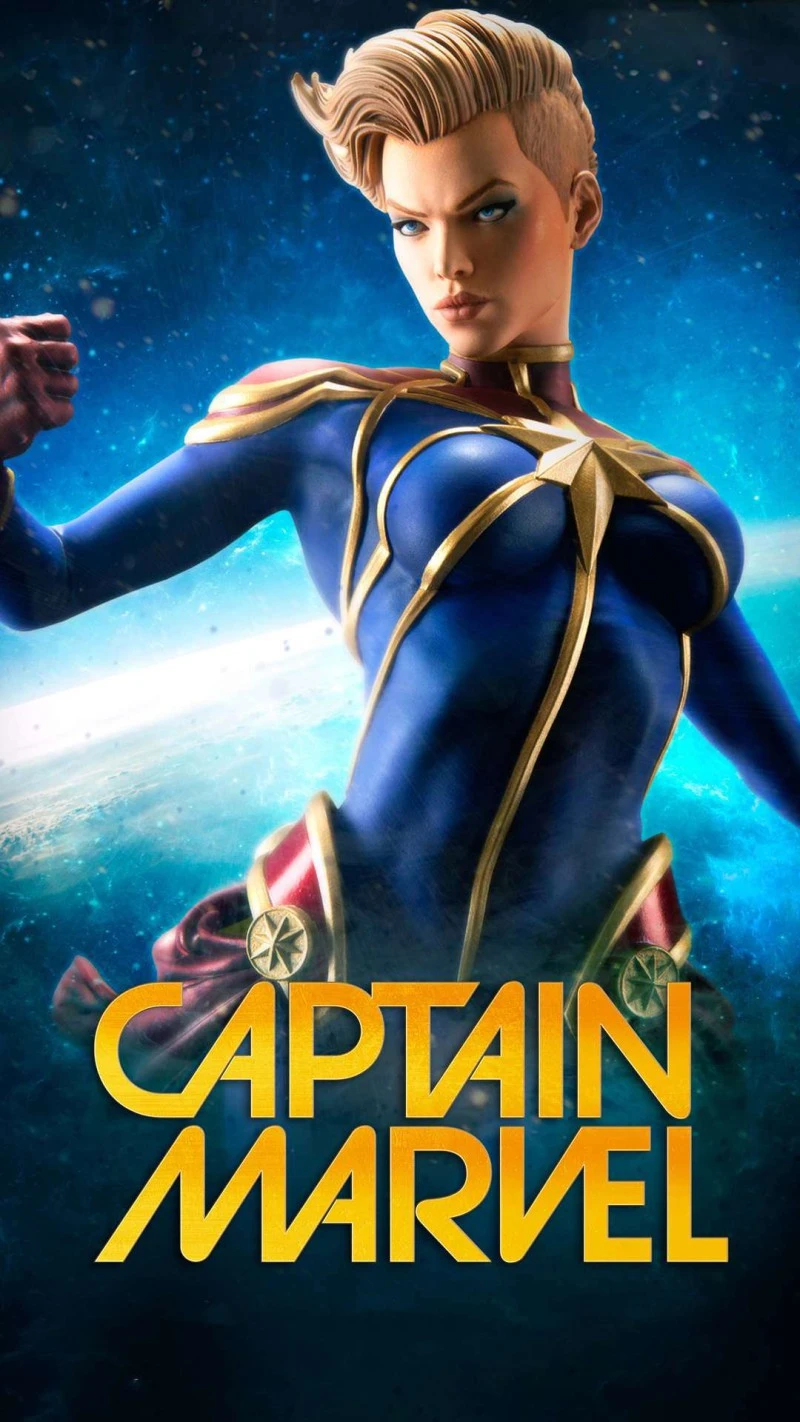 Captain Marvel 4K Mobile Wallpaper