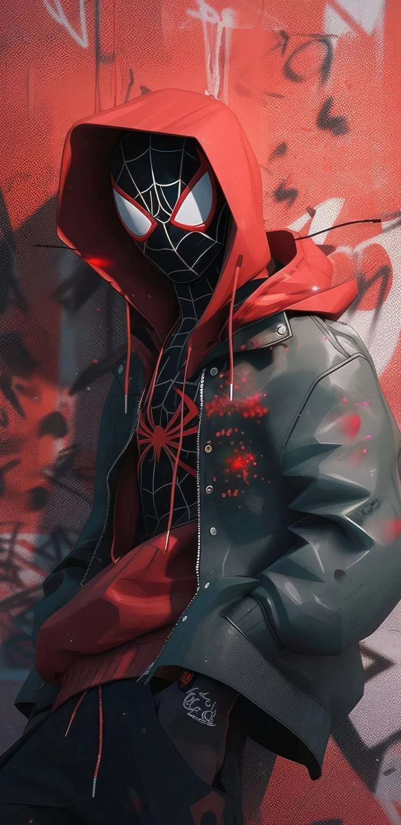 Spider-Man: Into the Spider-Verse - Miles Morales (Street Style) 4K Mobile Wallpaper Free Download