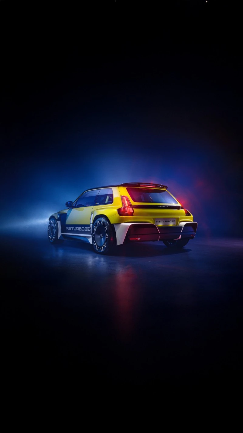 Renault 5 Turbo 3E Concept Car: Rear View 4K Mobile Wallpaper
