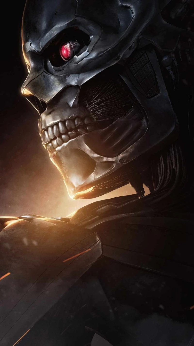 Terminator Skull 4K Mobile Wallpaper