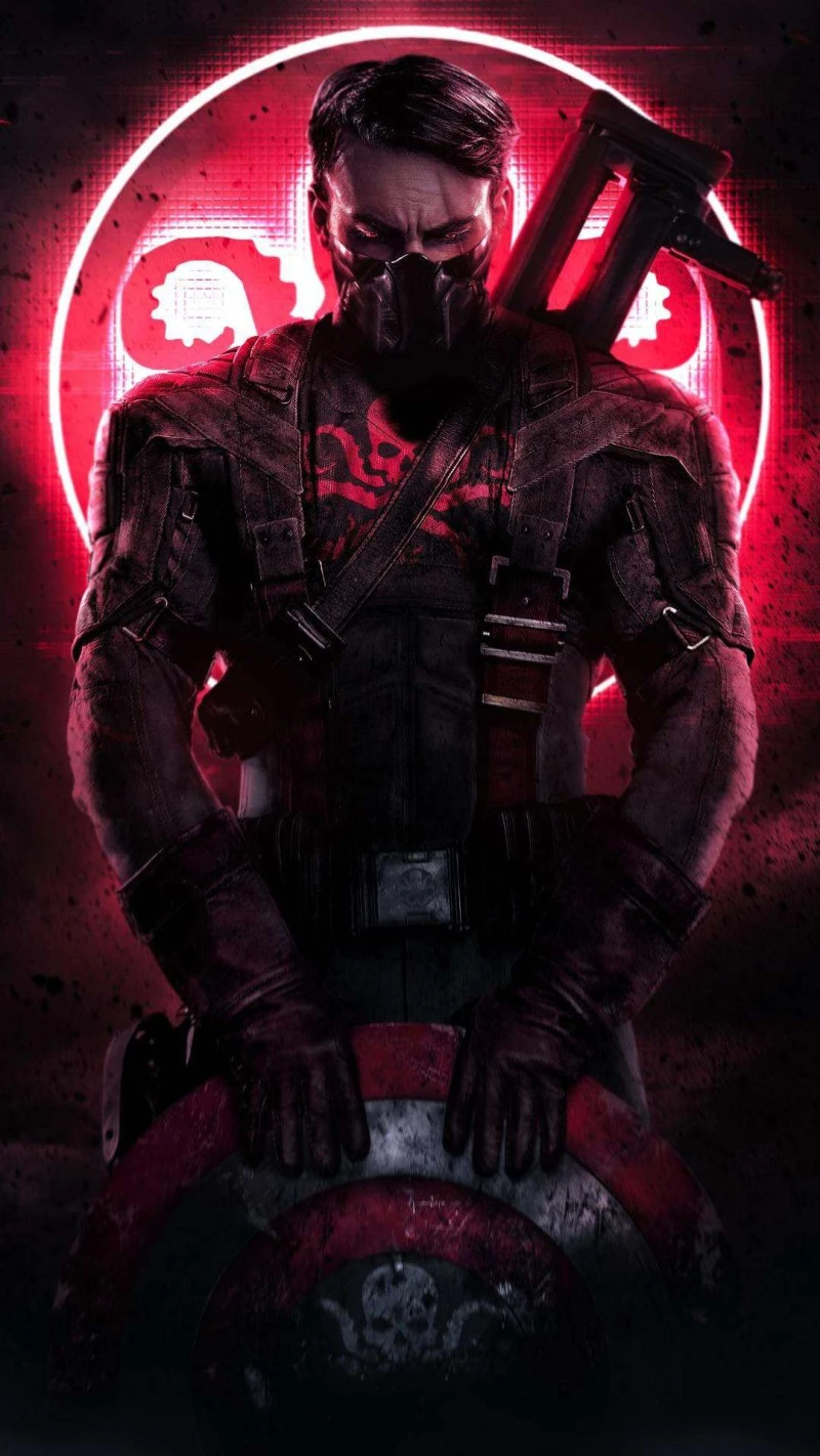 Neon Hydra Captain America 4K Mobile Wallpaper
