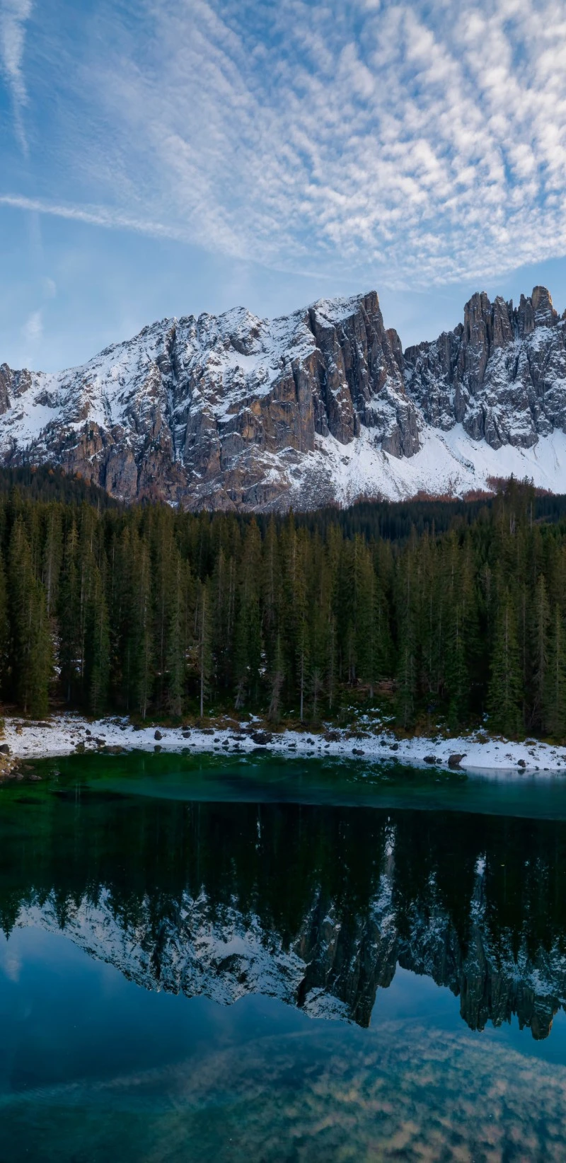 Alpine Lake and Snow-Capped Peaks 4K Mobile Wallpaper