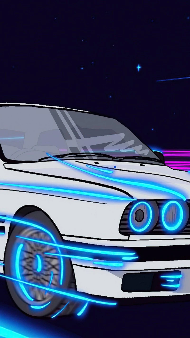 Retrofuturistic Speed 4K Mobile Wallpaper