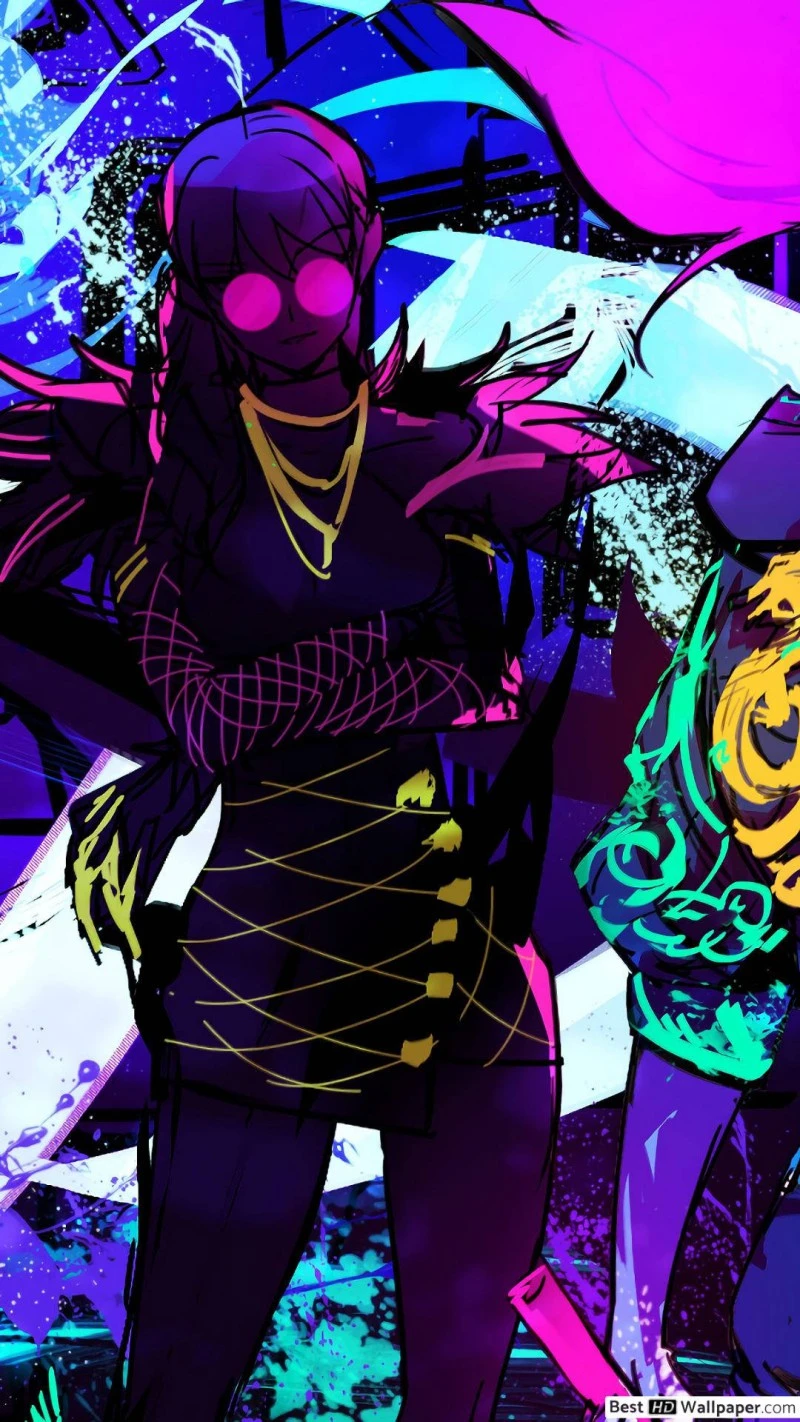 Neon Cyberpunk Girl 4K Mobile Wallpaper
