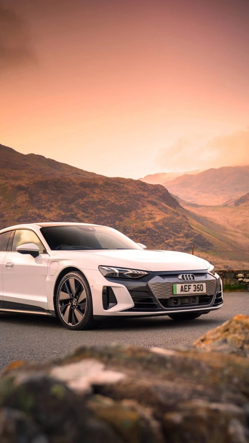 Audi e-tron GT in the Mountains 4K Mobile Wallpaper