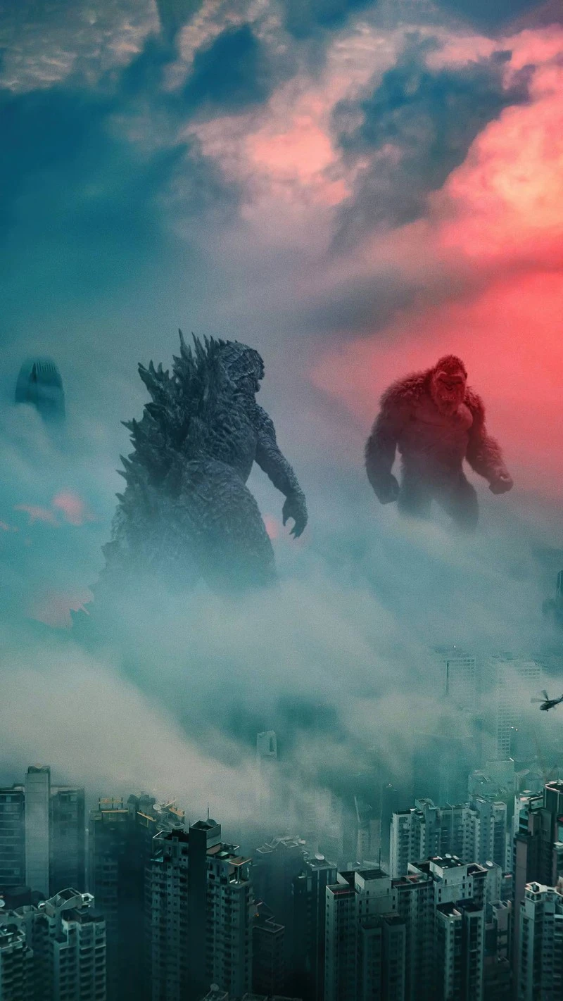Godzilla vs. Kong: Epic Showdown 4K Mobile Wallpaper