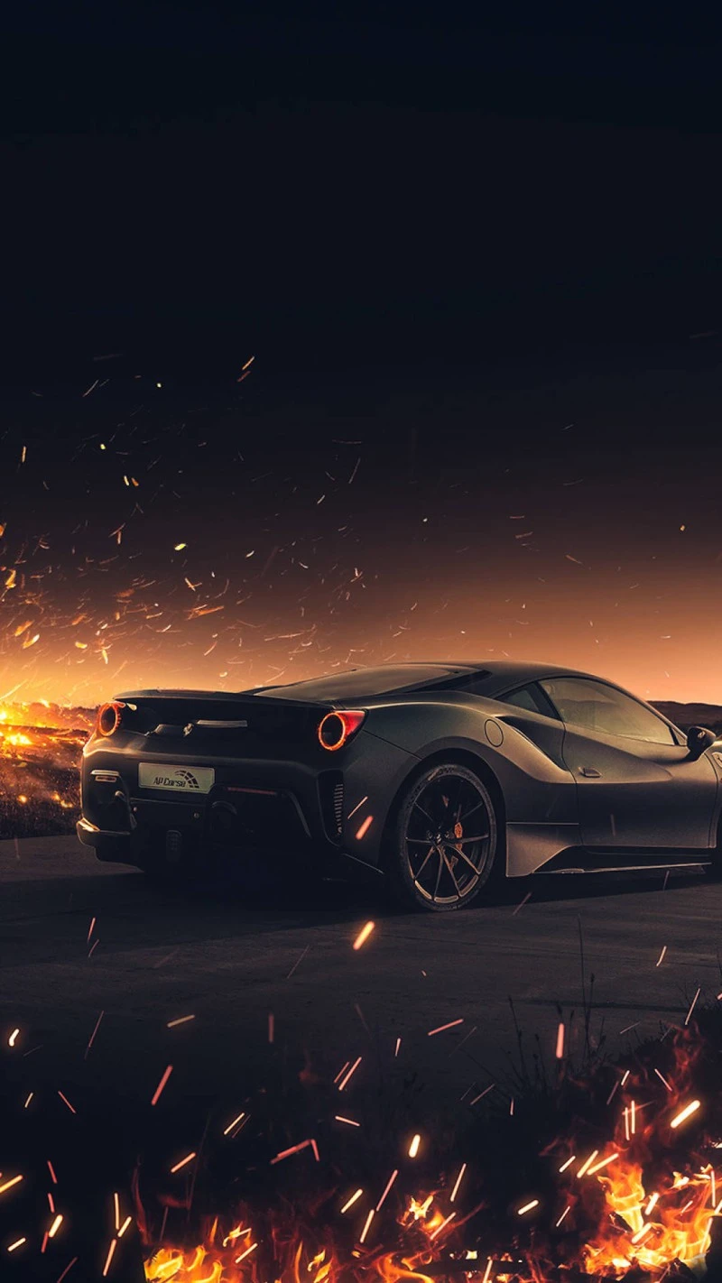 Fiery Ferrari 4K Mobile Wallpaper