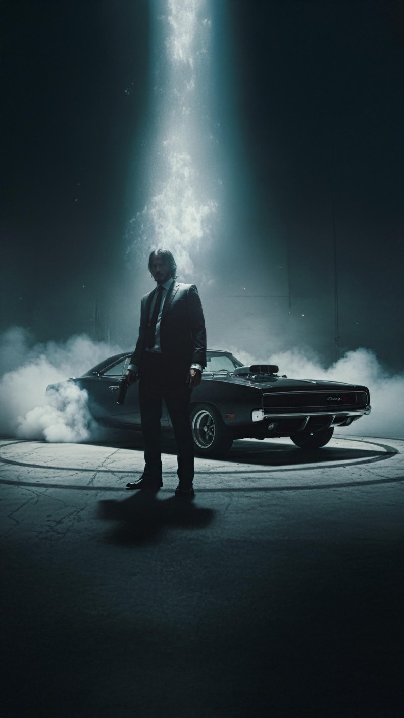 John Wick and His Charger