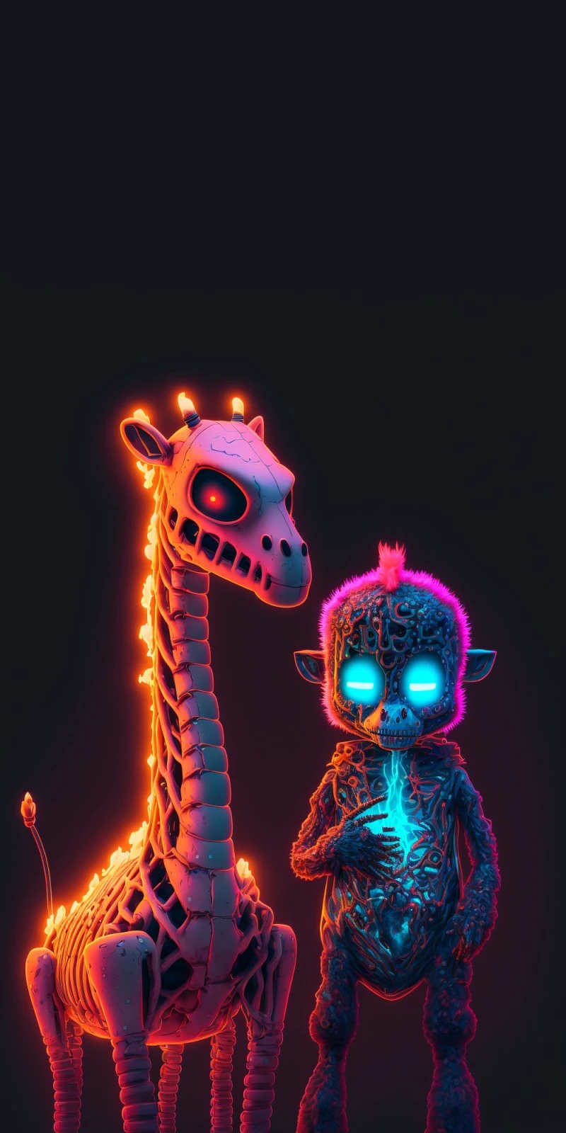 Glowing Duo 4K Mobile Wallpaper