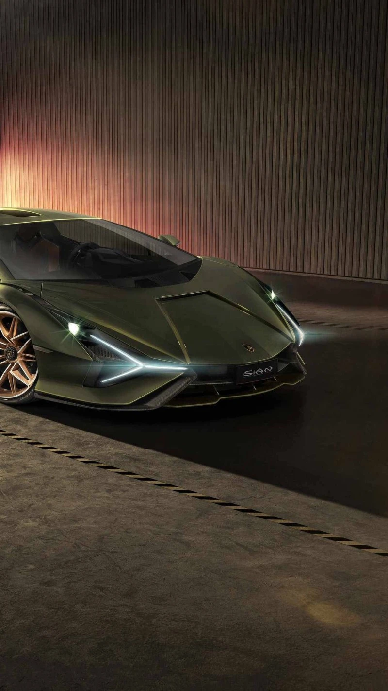 Lamborghini Revuelto in Olive Green 4K Mobile Wallpaper