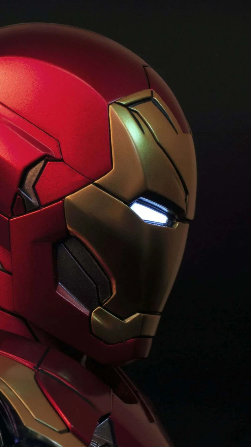 Iron Man Helmet Close-up 4K Mobile Wallpaper