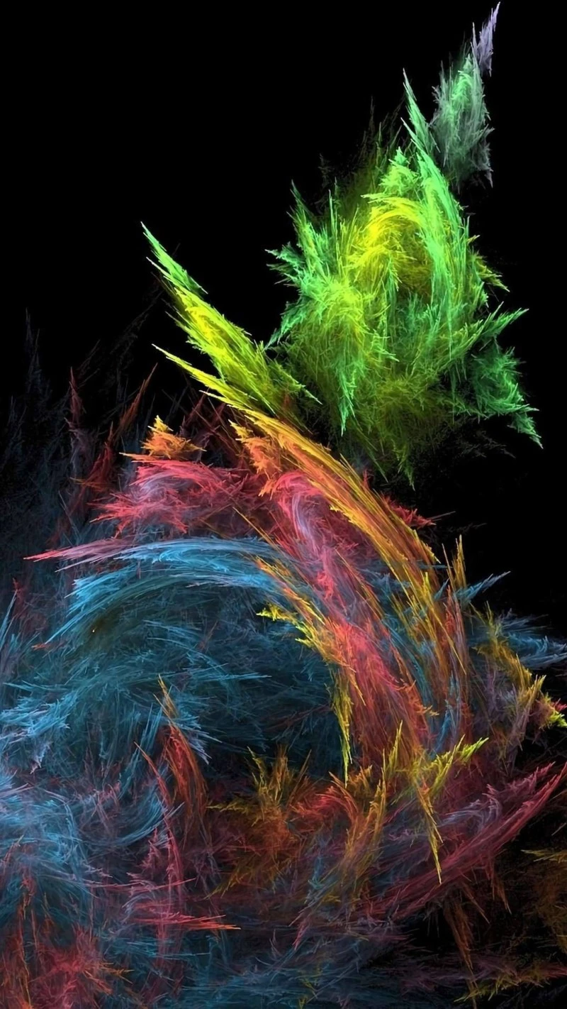 Vibrant Fractal Landscape 4K Mobile Wallpaper