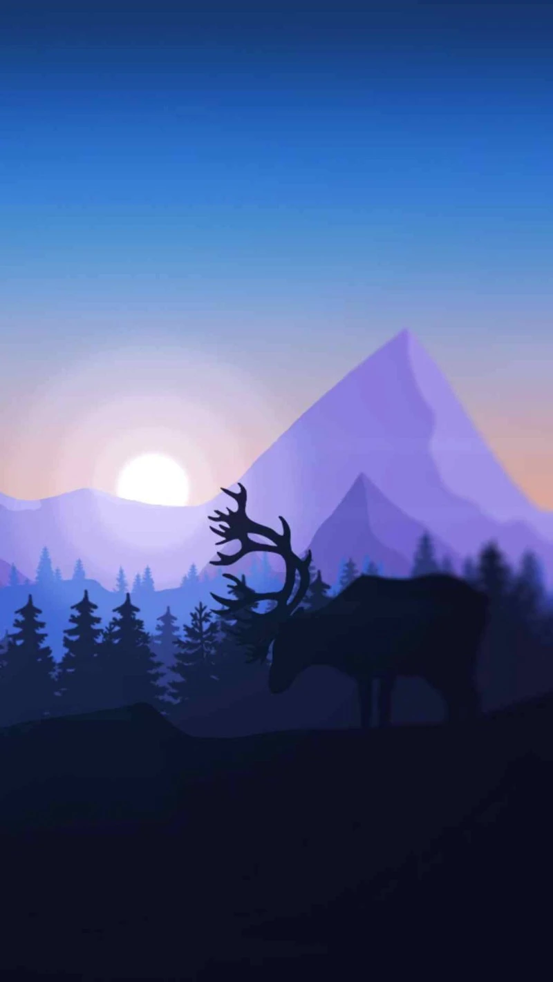 Reindeer at Sunrise 4K Mobile Wallpaper