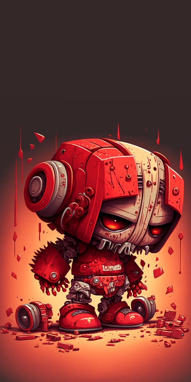 Red Robot Warrior 4K Mobile Wallpaper