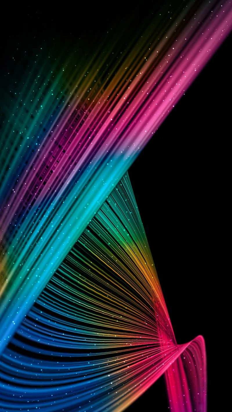 Rainbow Fiber Optic 4K Mobile Wallpaper