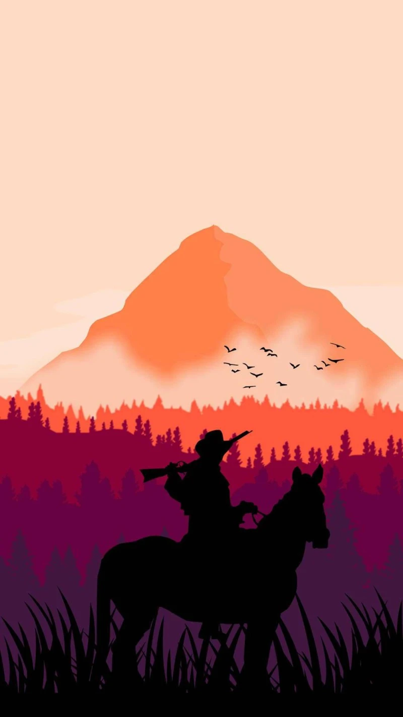 Sunset Rider 4K Mobile Wallpaper
