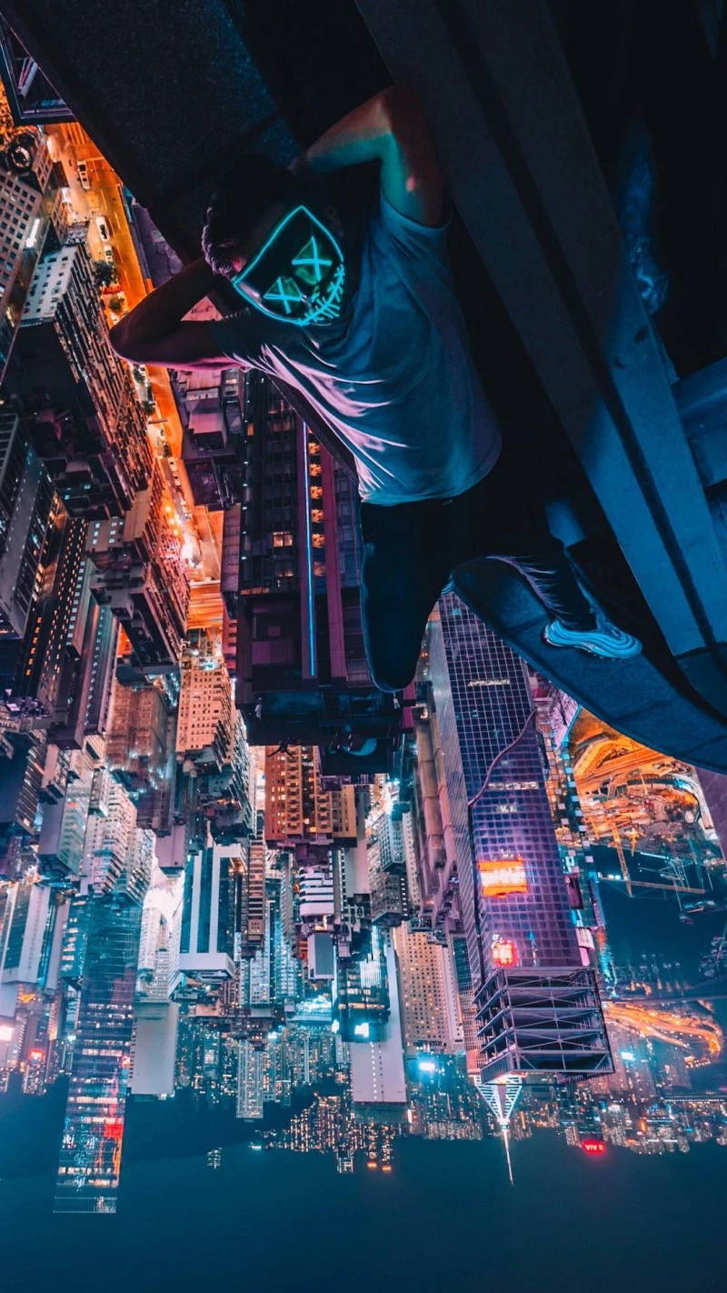Upside Down City 4K Mobile Wallpaper