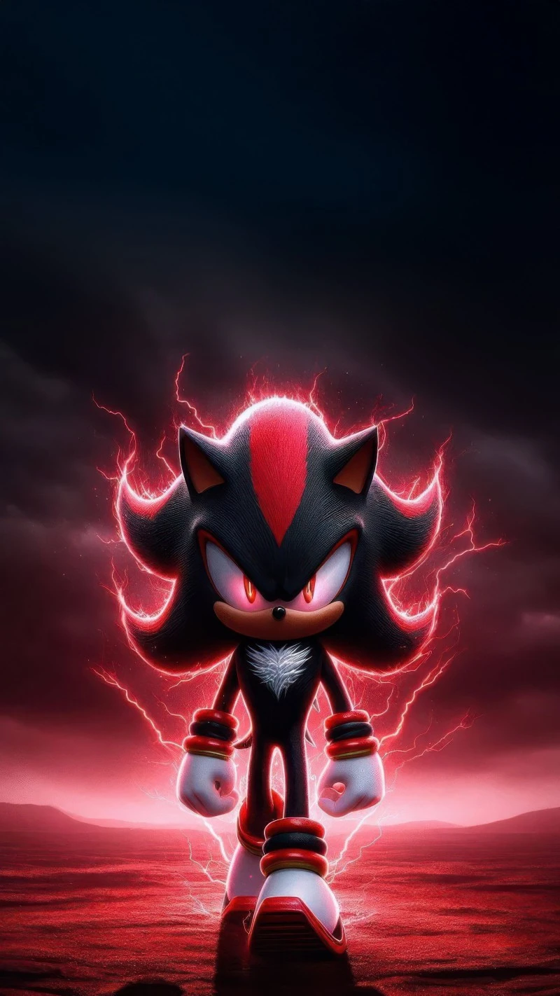 Shadow the Hedgehog Unleashes His Power 4K Mobile Wallpaper